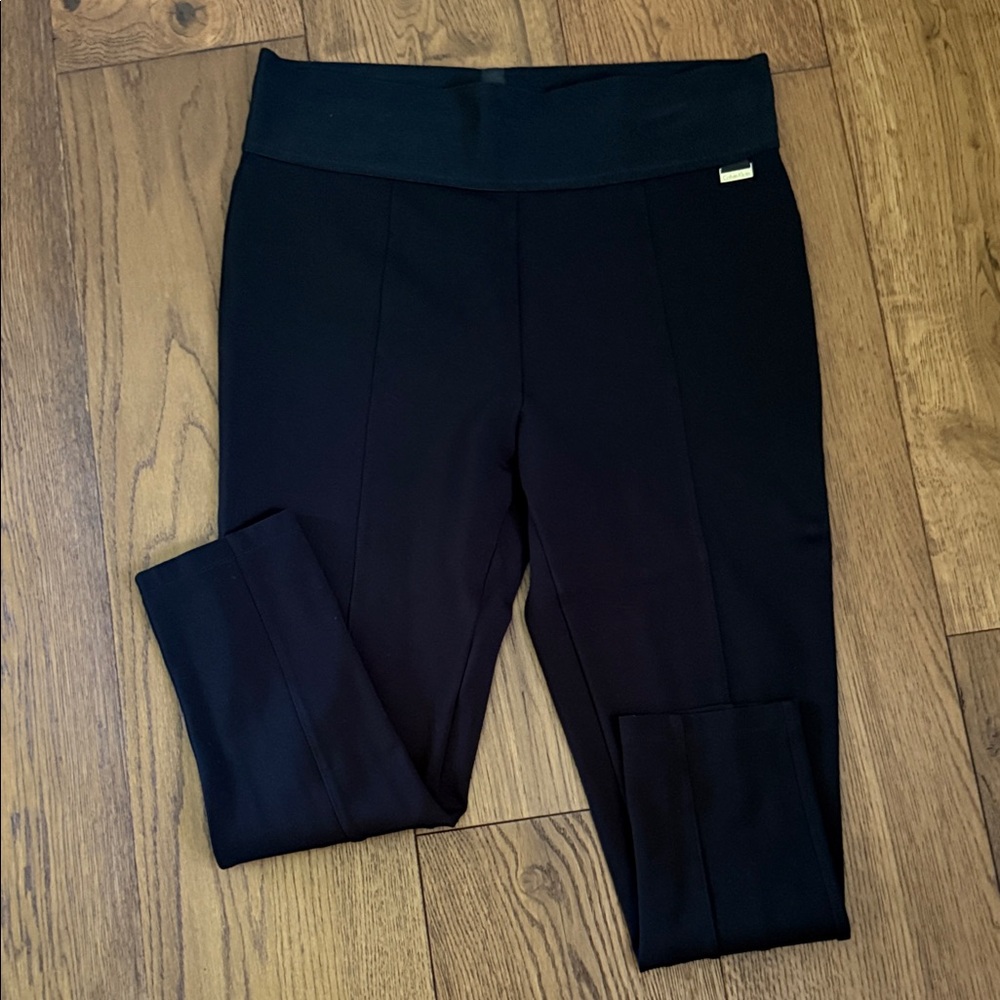Calvin Klein Black Ponte Seamed Compression Legging